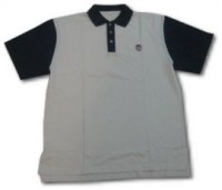 P095 淨色polo衫訂造  撞色胸筒 polo衫來版訂做  polo衫批發商    白色  撞色白色領、袖
